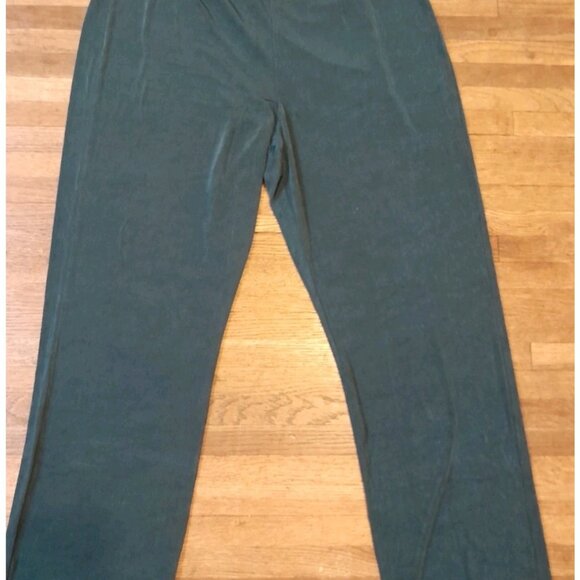 Chicos Holiday Slinky Stretch Comfy Pull On Emerald Size 3R Size 16/18 Pants - Picture 1 of 9